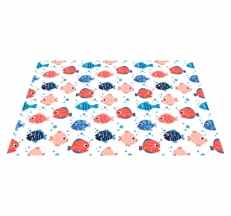 Vibrant Fish Motifs kids vinyl carpet - TenStickers