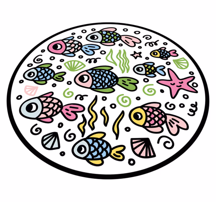 Colorful fish patterns animal vinyl carpet - TenStickers