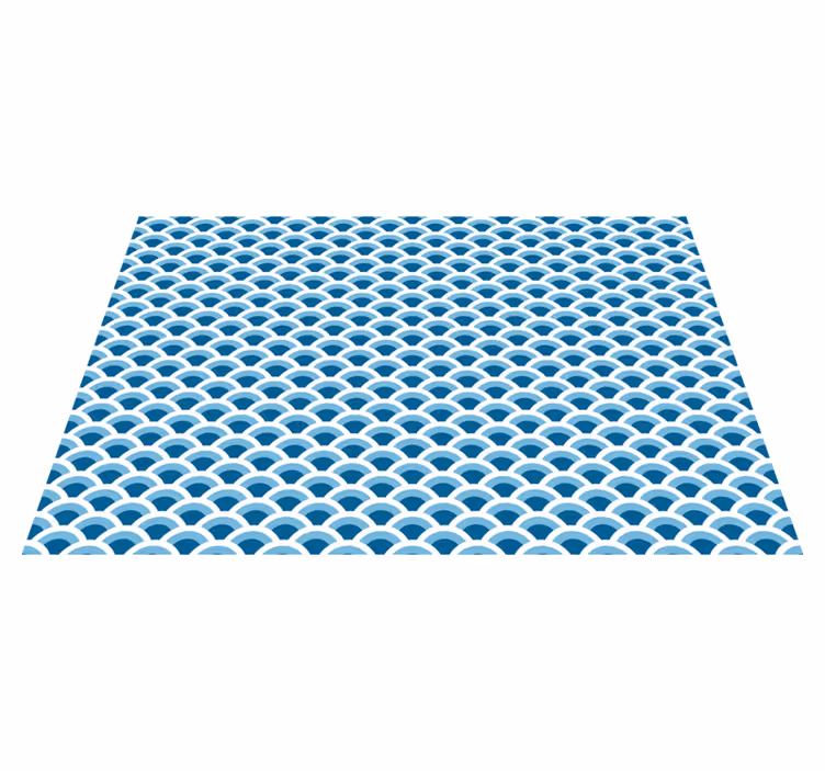 Blue Wave Patterns nordic vinyl carpet - TenStickers