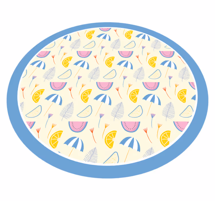 Colorful Summer Elements floral vinyl carpet - TenStickers