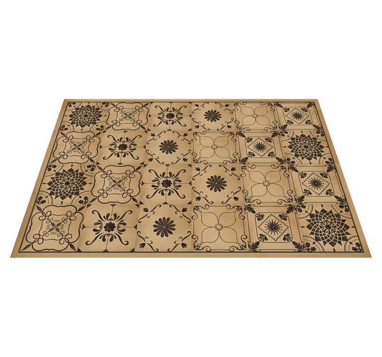 CLASSIC FLORAL MOTIF stone effect vinyl carpet - TenStickers
