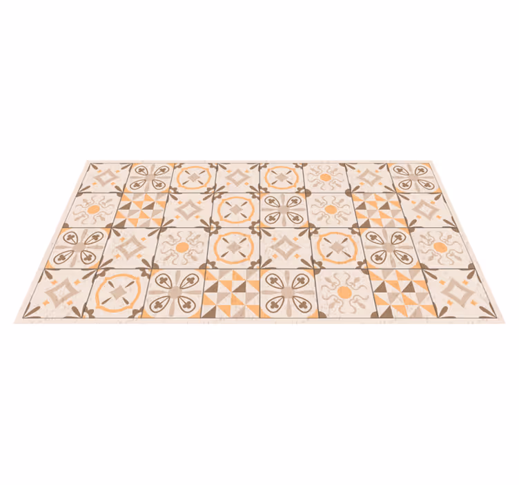 Vintage Tile Motifs marble vinyl carpet - TenStickers