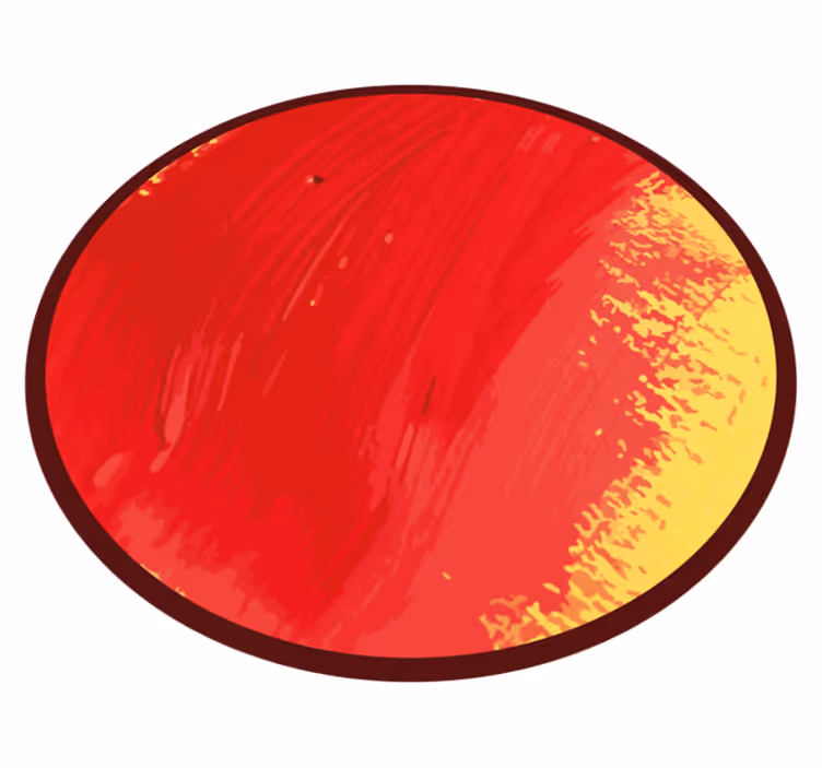 Red paint yellow background modern vinyl carpet - TenStickers