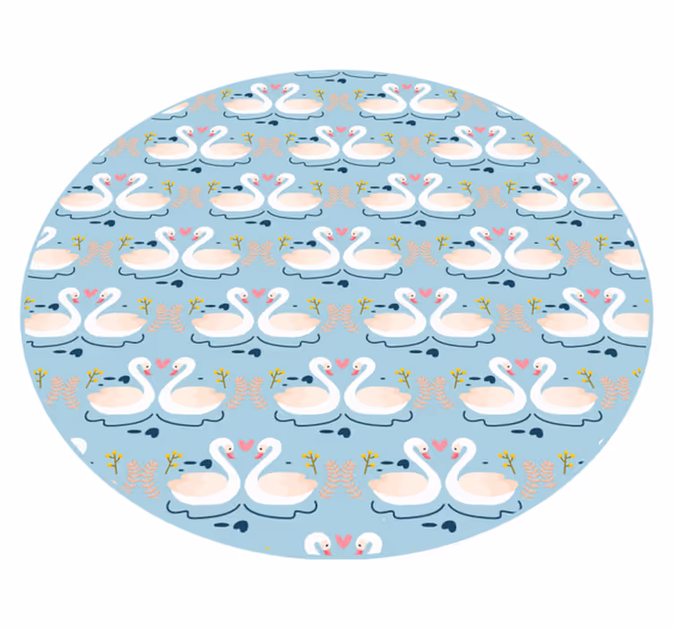 Charming swan pattern animal vinyl carpet - TenStickers