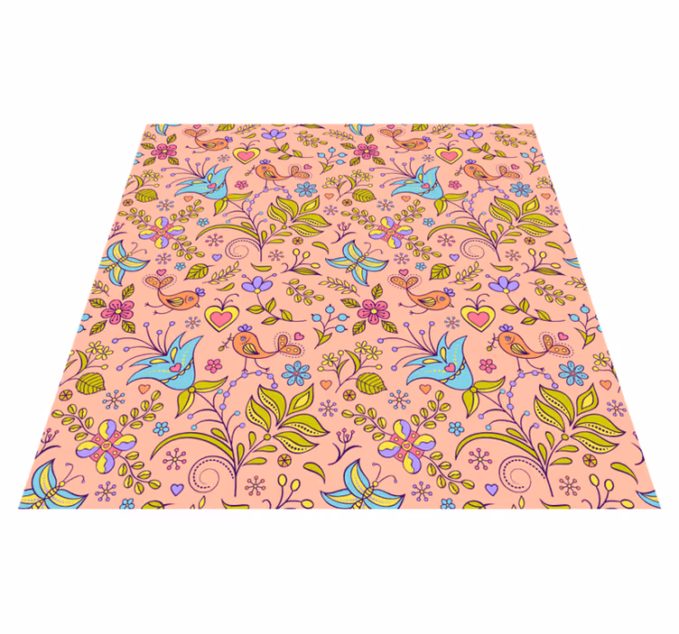 Floral spring motif floral vinyl carpet - TenStickers