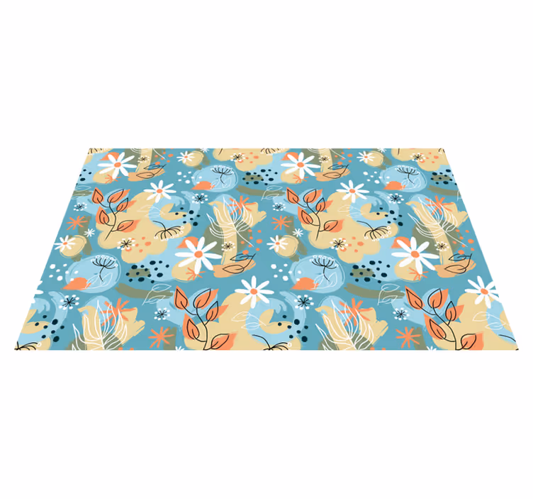 Floral vinyl carpet with floral abstract designs - TenStickers