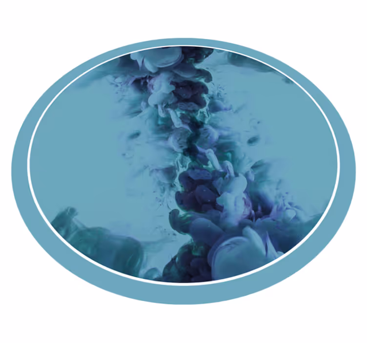 Fluid Teal Waves bathroom vinyl carpet - TenStickers