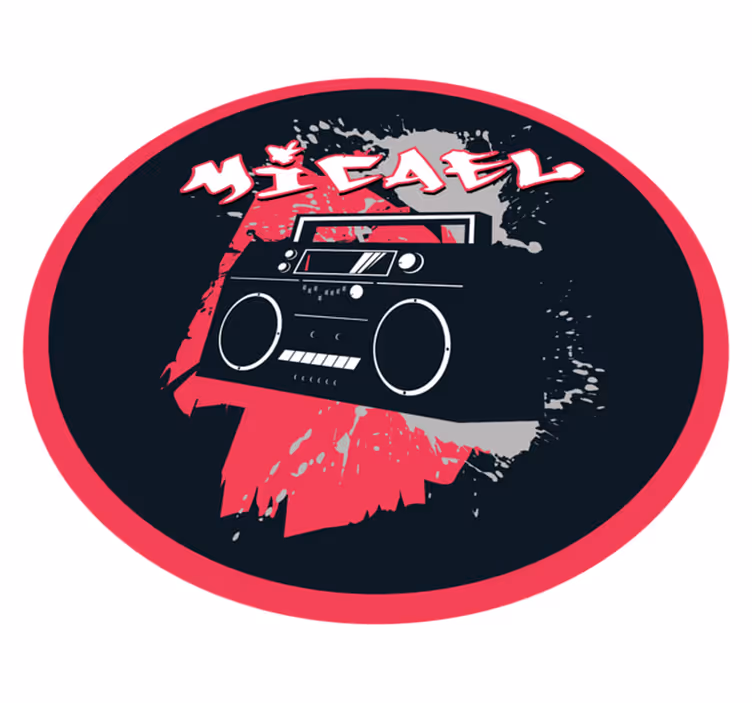 Retro Boombox Theme custom vinyl carpet - TenStickers