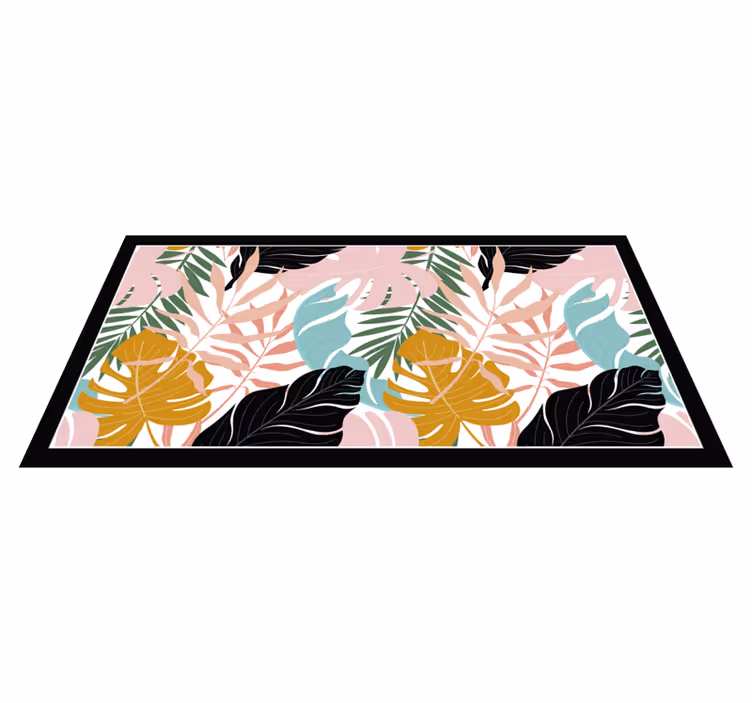 Tropical Leaf Palette nature vinyl carpet - TenStickers