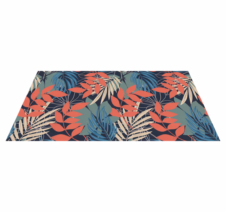 Vibrant Leaf Pattern floral vinyl carpet - TenStickers