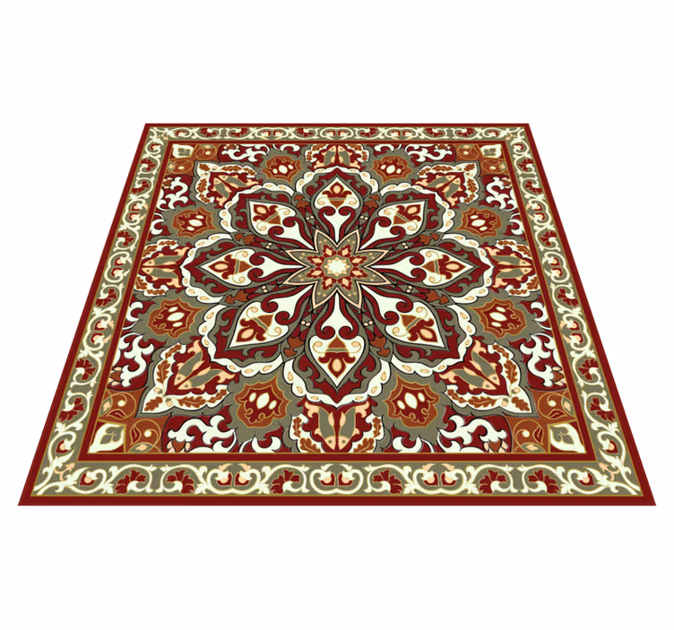 Detailed Floral Motif mosaic vinyl carpet - TenStickers