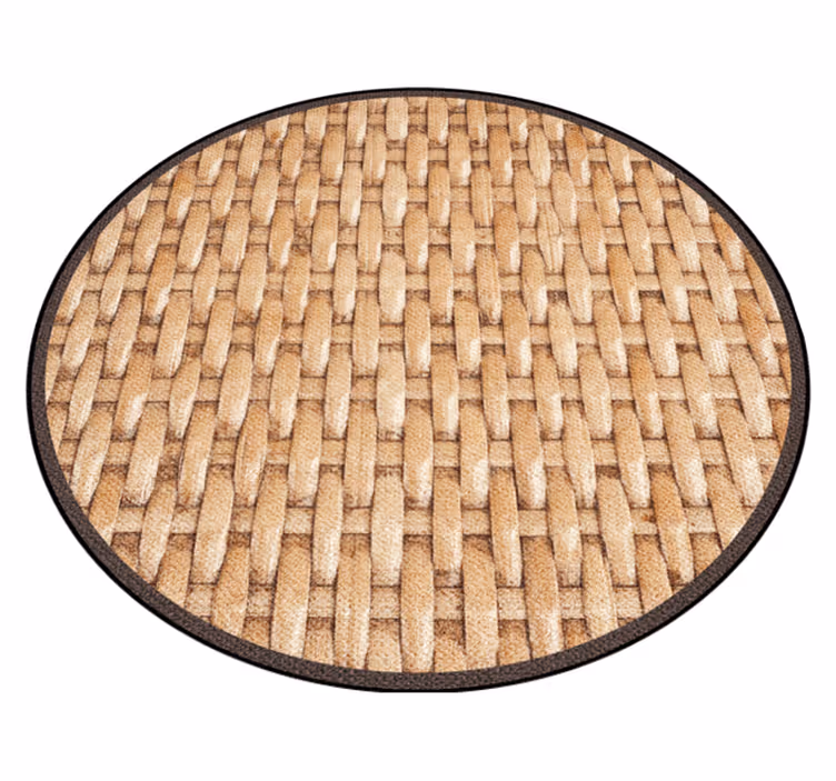 Woven Natural Tones circular vinyl carpet - TenStickers