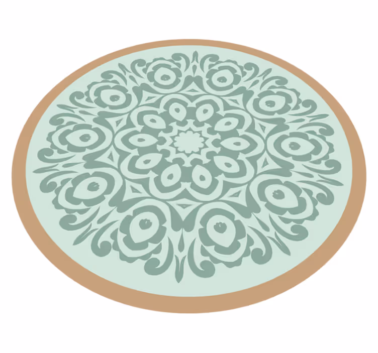 Round Botanical Arrangement mandala vinyl carpet - TenStickers