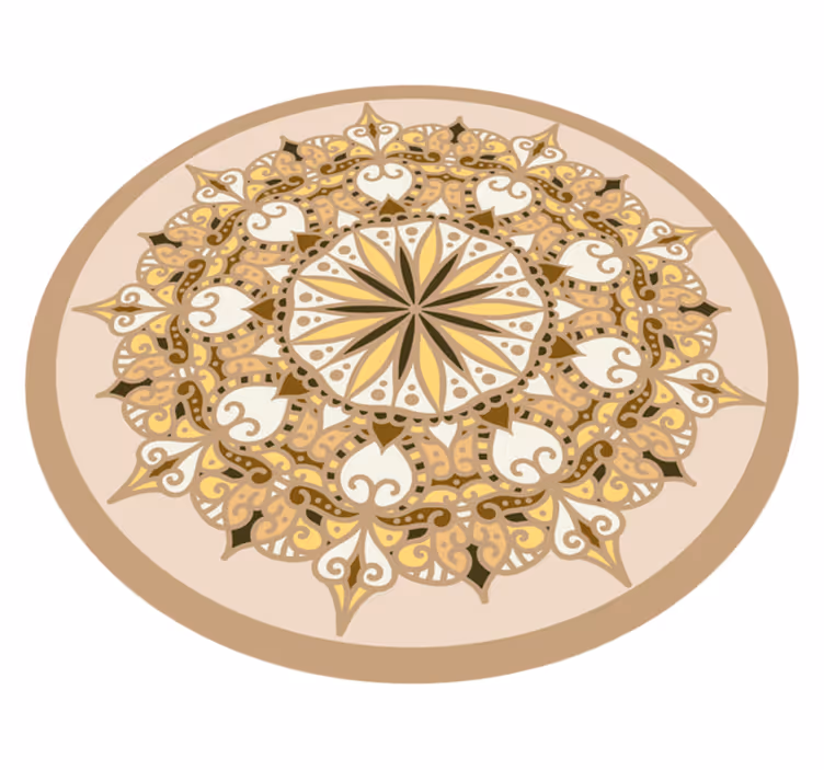 Mandala vinyl carpet elegant golden design - TenStickers