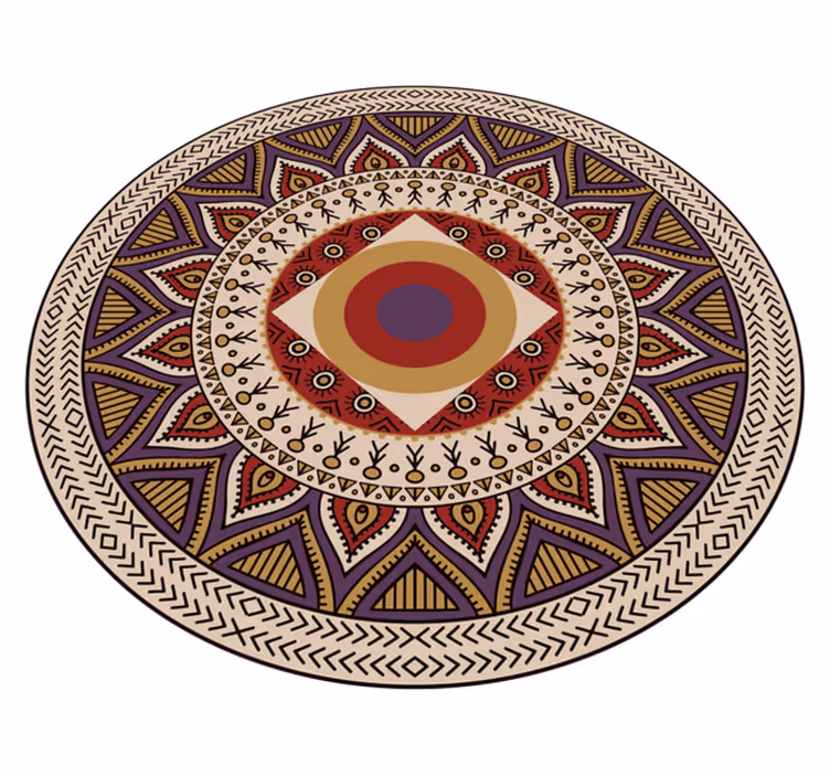 Vibrant Circular Pattern mandala vinyl carpet - TenStickers