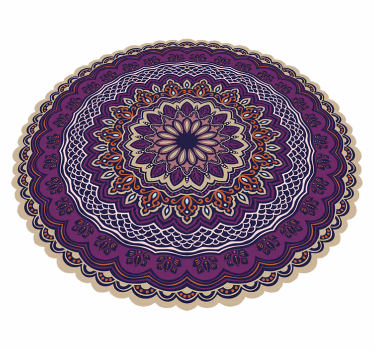 Vibrant purple design mandala vinyl carpet - TenStickers
