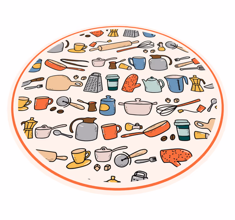 Kitchen vinyl carpet for kitchen utensil collection - TenStickers