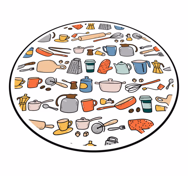 Culinary Tools Collection kitchen vinyl carpet - TenStickers