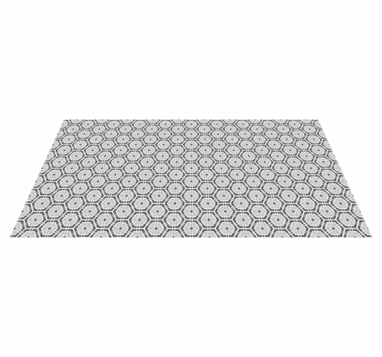 Elegant grey hexagons motif mosaic vinyl carpet - TenStickers