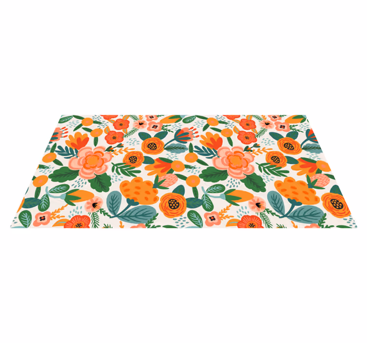 Floral garden pattern floral vinyl carpet - TenStickers