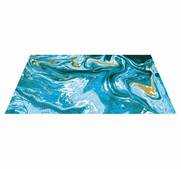Swirling Aqua Elegance marble vinyl carpet - TenStickers