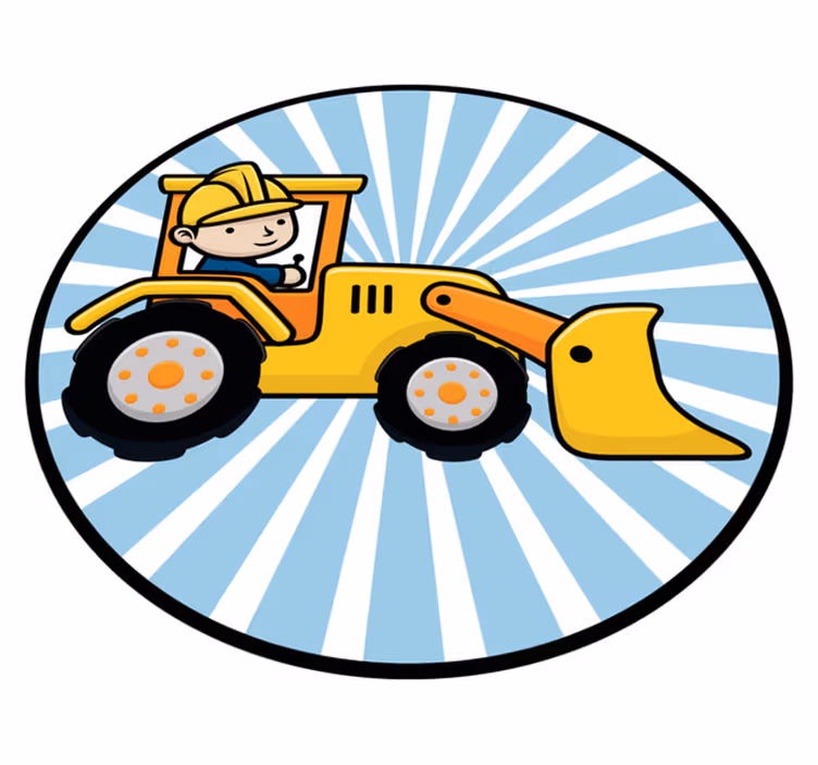 Fun construction vehicle kids vinyl carpet - TenStickers