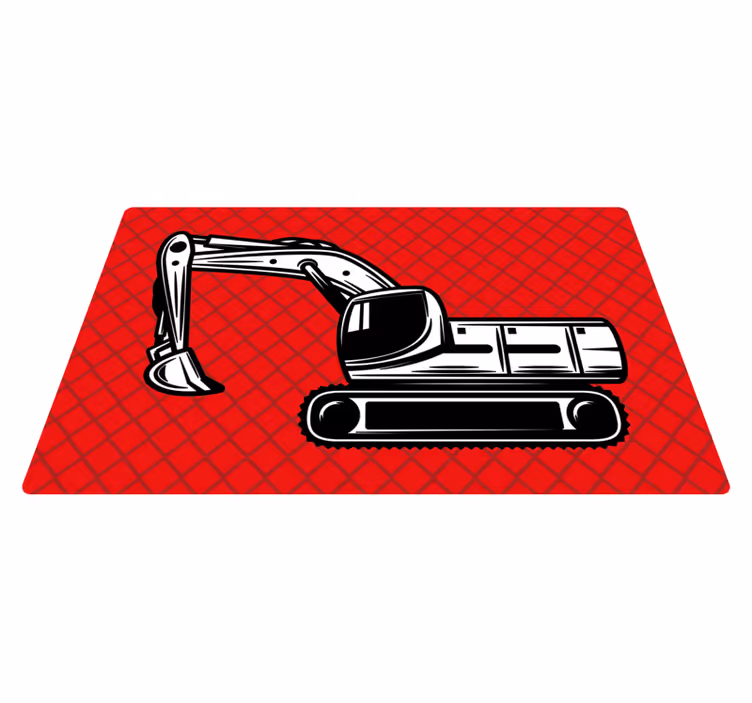 Excavator Art kids vinyl carpet - TenStickers
