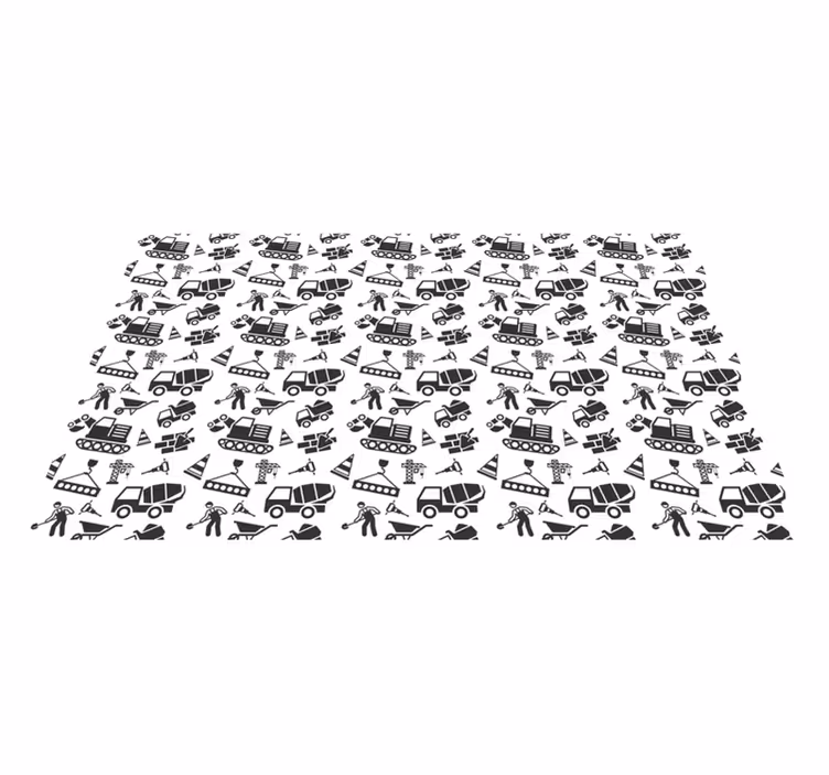 Construction Vehicles Play game vinyl carpet - TenStickers
