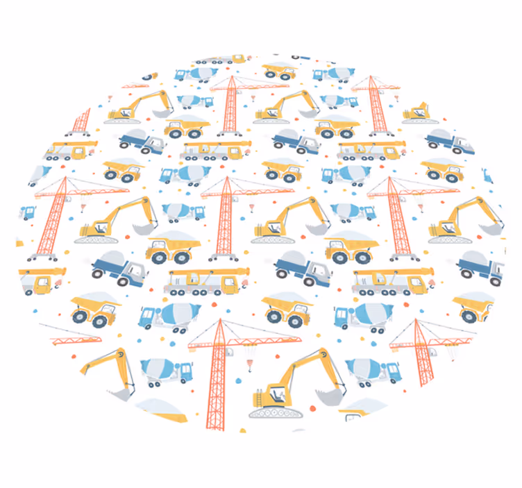 Construction vehicles kids vinyl carpet - TenStickers