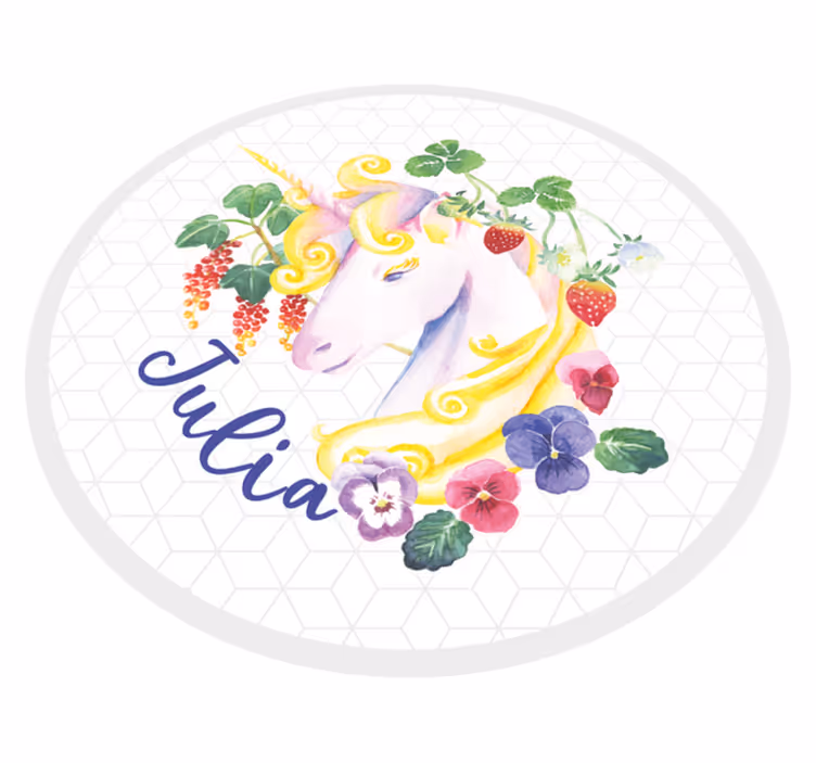 Custom unicorn blossom teen vinyl carpet - TenStickers