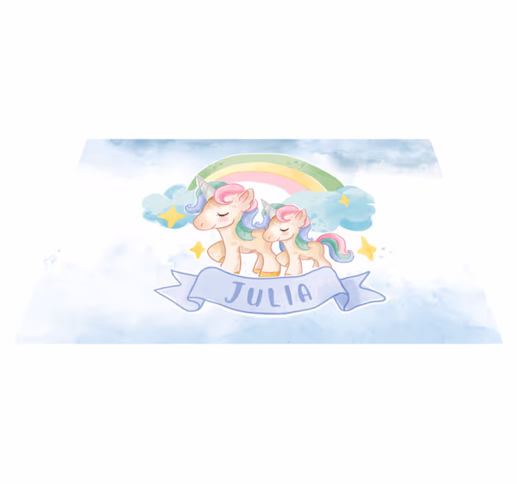 Unicorn family illustration kids vinyl carpet - TenStickers