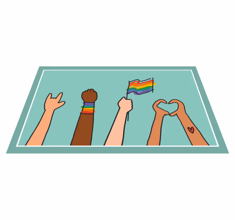 Diverse Hands Up event vinyl carpet - TenStickers