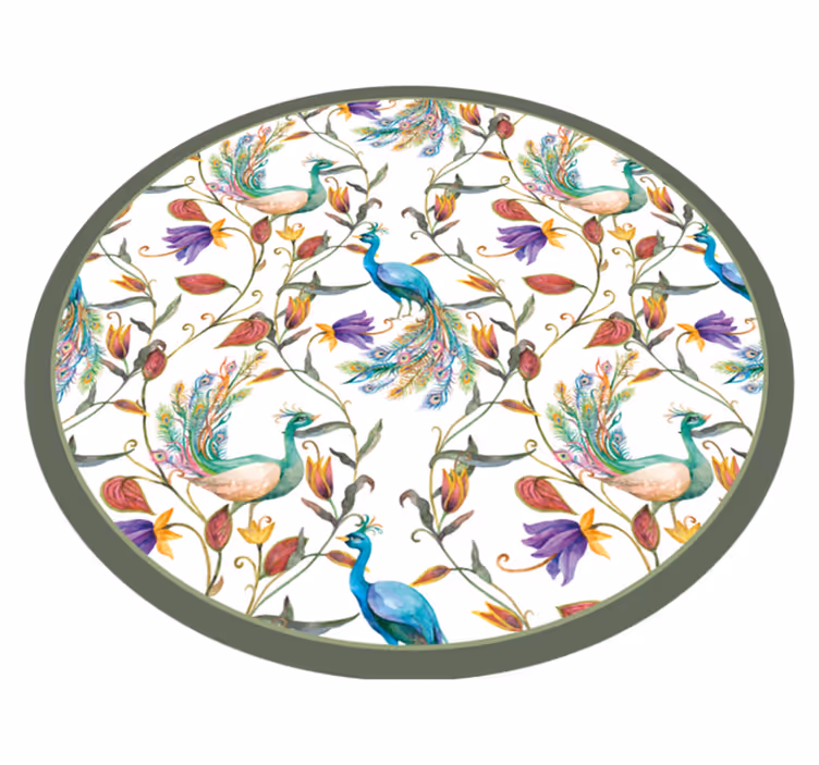 Beautiful peacock blooms floral vinyl carpet - TenStickers