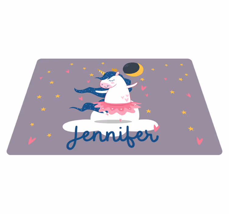 Custom dancing unicorn kids vinyl carpet - TenStickers