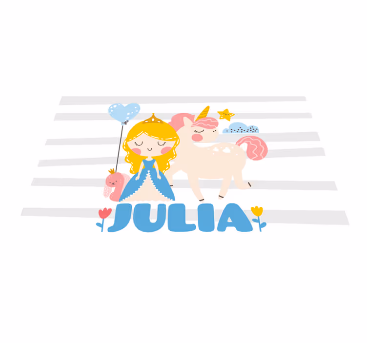 Custom unicorn and princess kids vinyl carpet - TenStickers