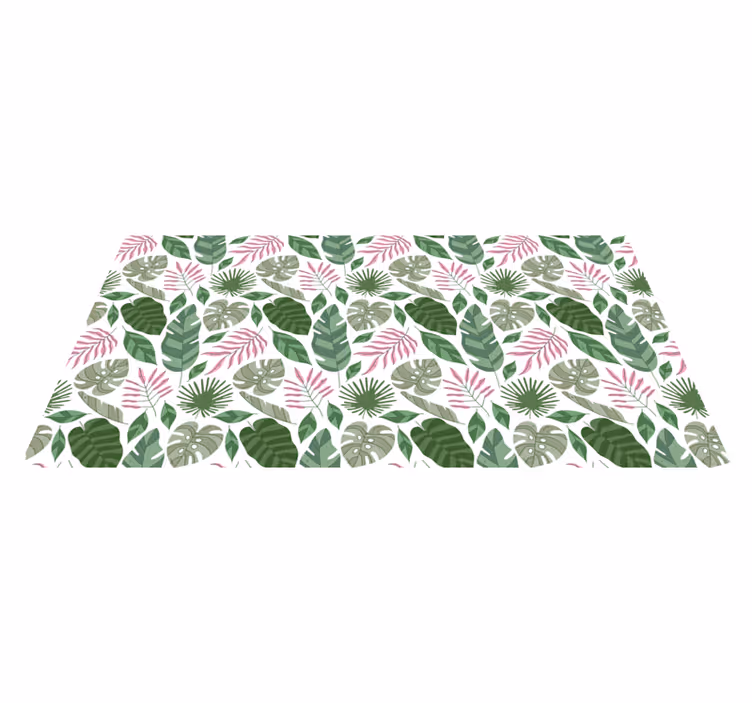 Nature vinyl carpet with tropical leaf patterns - TenStickers