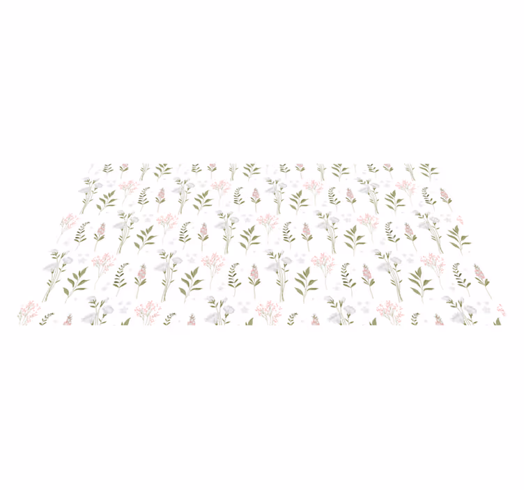 Patterned Aesthetic floral vinyl carpet - TenStickers