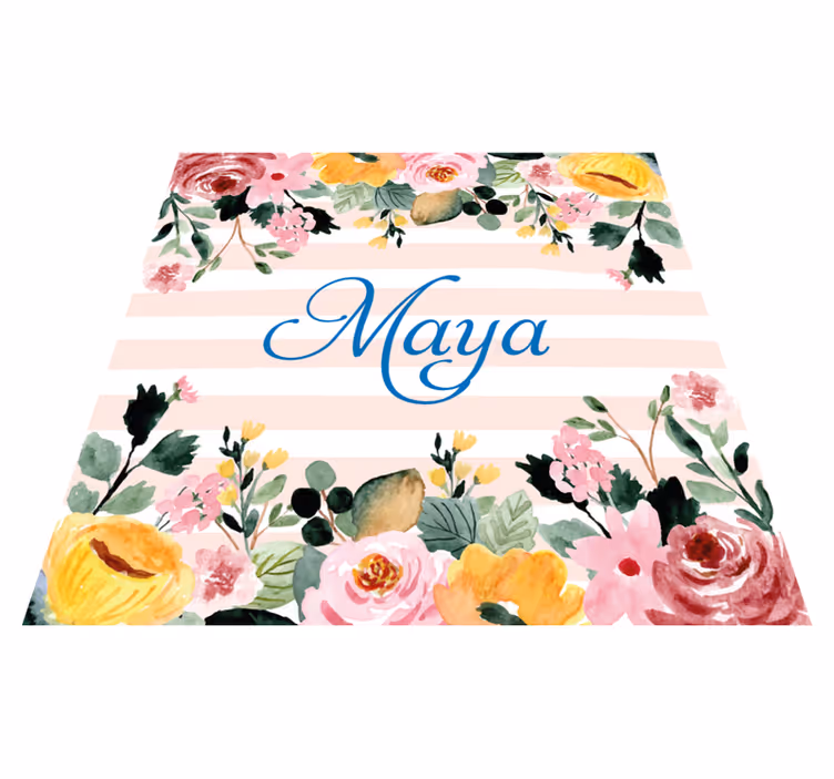 Floral personalisation bedroom vinyl carpet - TenStickers