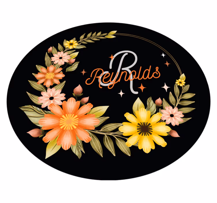 Crown floral name bedroom vinyl carpet - TenStickers