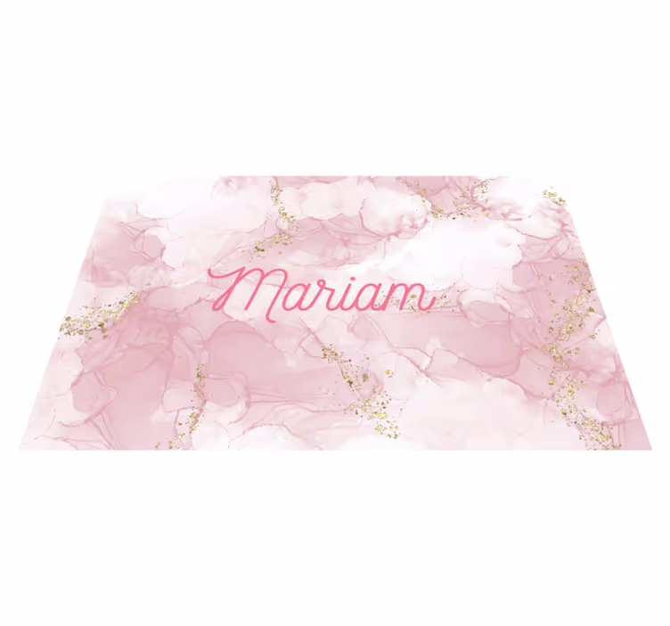 Elegant pink name marble vinyl carpet - TenStickers