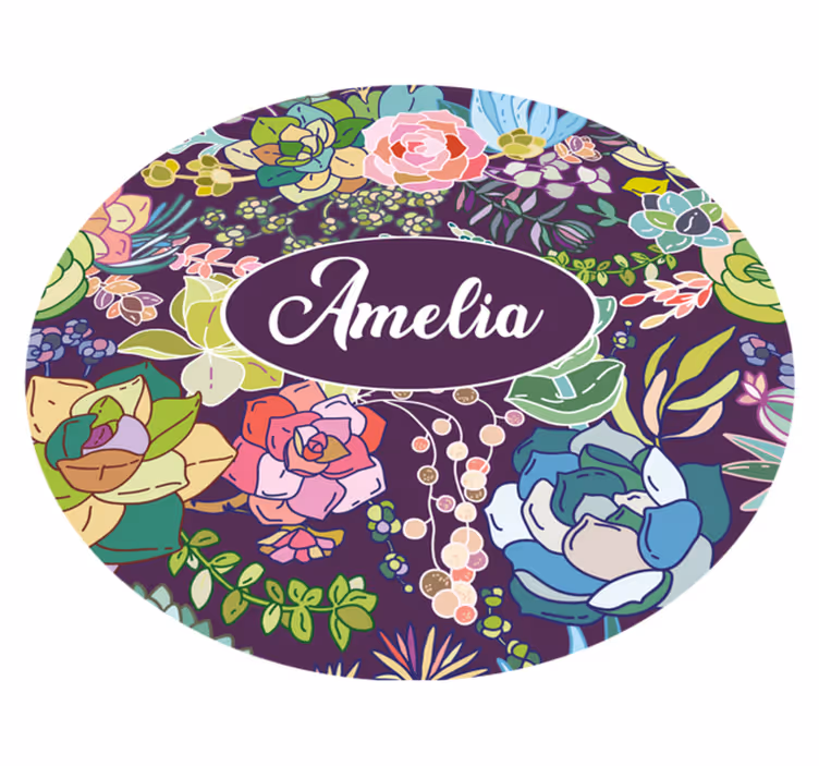 Custom floral pattern bedroom vinyl carpet - TenStickers