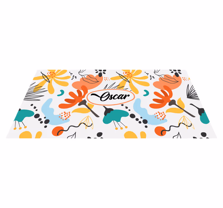 Custom abstract flowers bedroom vinyl carpet - TenStickers