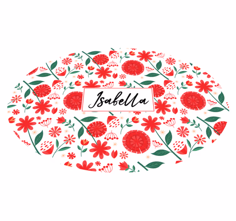 Custom red flowers bedroom vinyl carpet - TenStickers