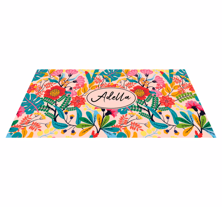 Floral custom design bedroom vinyl carpet - TenStickers