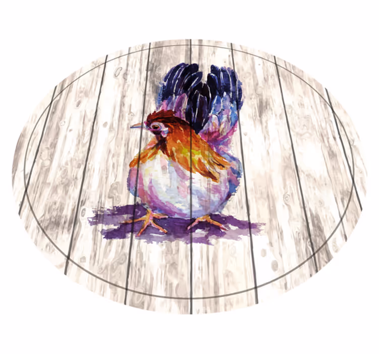 Charming colorful chicken animal print vinyl carpet - TenStickers
