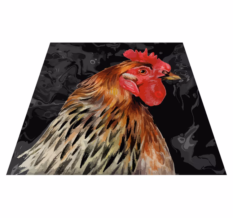 Colorful Rooster Head animal print vinyl carpet - TenStickers