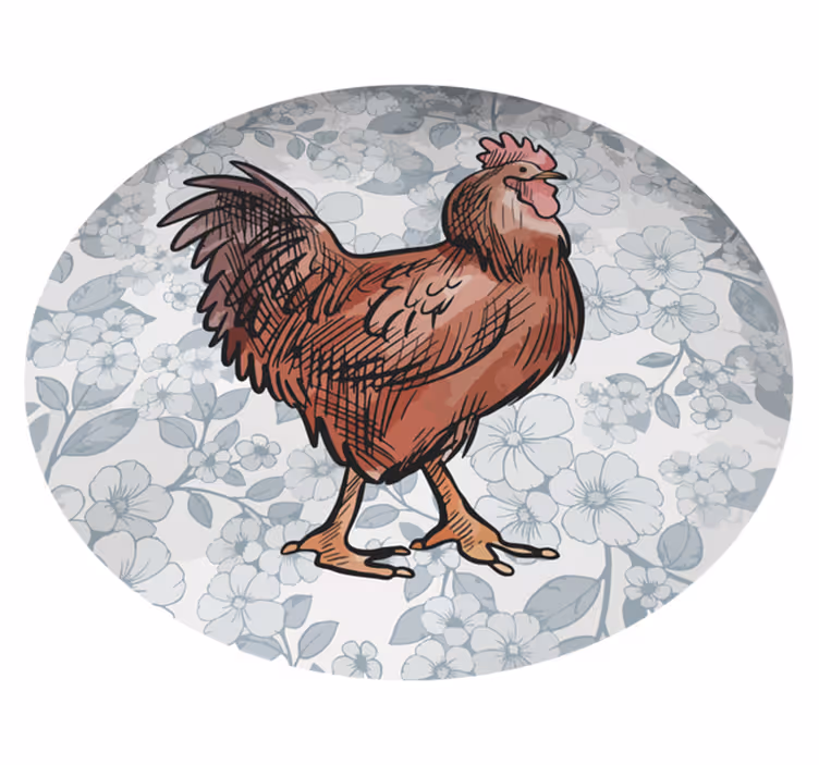 Charming rooster animal vinyl carpet - TenStickers