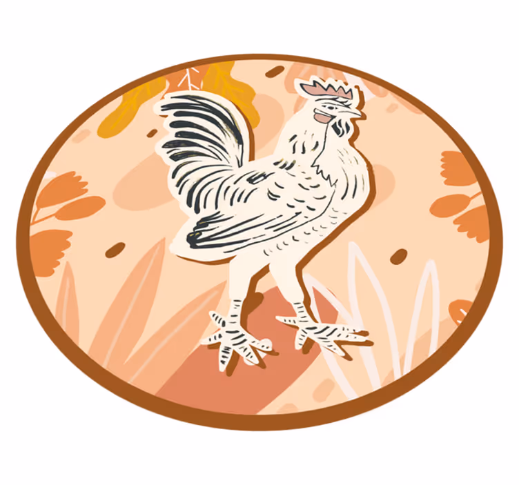 Delightful rooster animal vinyl carpet - TenStickers