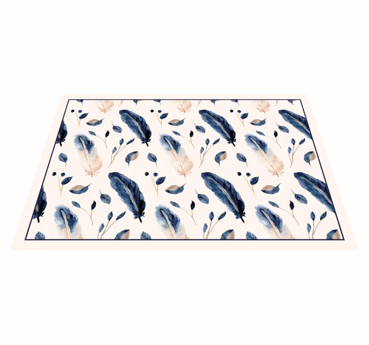 Feathered botanical motif animal vinyl carpet - TenStickers