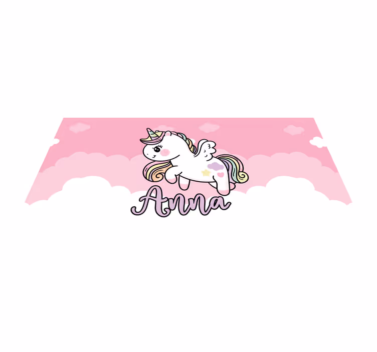 Customisable pink unicorn kids vinyl carpet - TenStickers